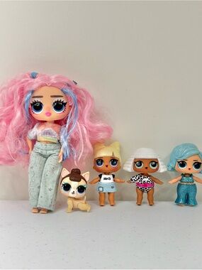 L.O.L. Surprise! Tweens & Splash Queen LOL Surprise Pets Puppy Lot of 5 Dolls